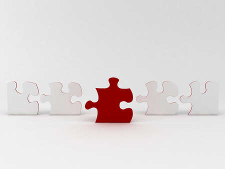 red and white puzzlesの写真素材