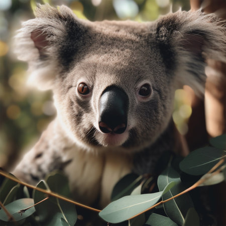 A koala bear sits in a tree Generative AI Generatedの素材