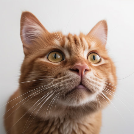 A cat with a pink nose and a yellow eye Generative AI Generatedの素材