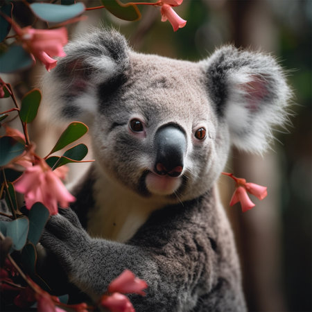 A koala with its tongue out Generative AI Generatedの素材