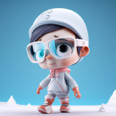 A cartoon character with a helmet Generative AI Generatedの素材