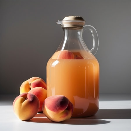 A pitcher of peach juice Generative AI Generatedの素材