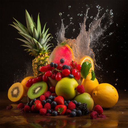 A bunch of fruit Generative AI Generatedの素材