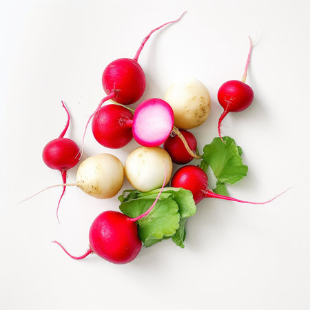 A bunch of radishes Generative AI Generatedの素材