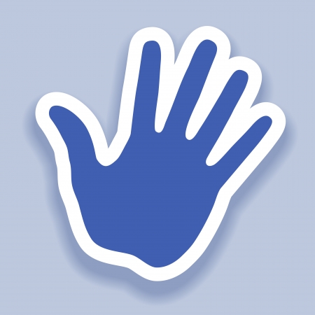 Hand print paper effect, web icon のイラスト素材