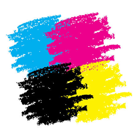 Cmyk Grunge Smears  illustration のイラスト素材