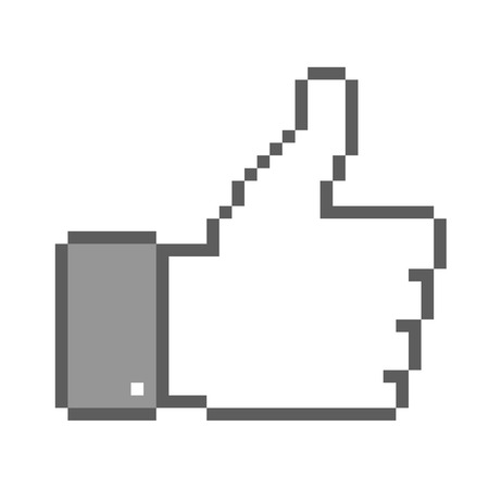 Gray Pixel thumb up iconのイラスト素材