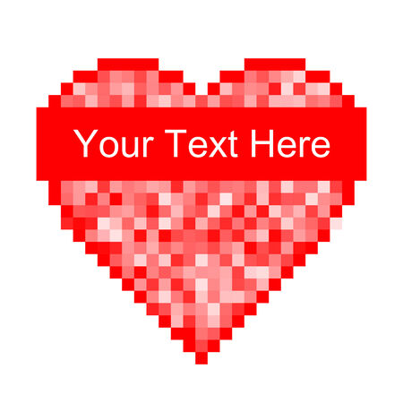 Red pixel Heart iconのイラスト素材