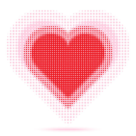 Heart Halftoneのイラスト素材
