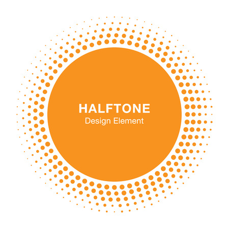 Sunny Halftone Design Element, vector illustration