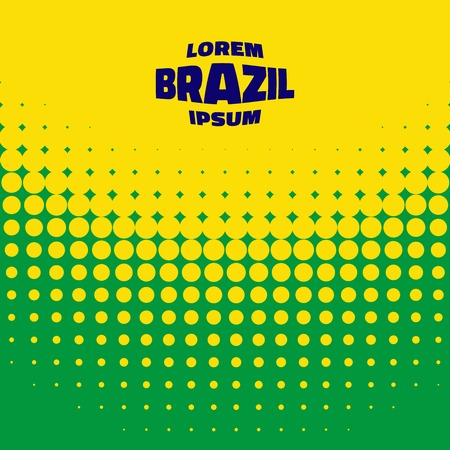 Abstract Bright Halftone Background using Brazil flag colors, vector illustrationのイラスト素材