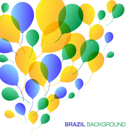 Balloons Background using Brazil flag colors, vector illustrationのイラスト素材
