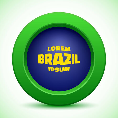 web button using Brazil flag colors. Vector illustrationのイラスト素材