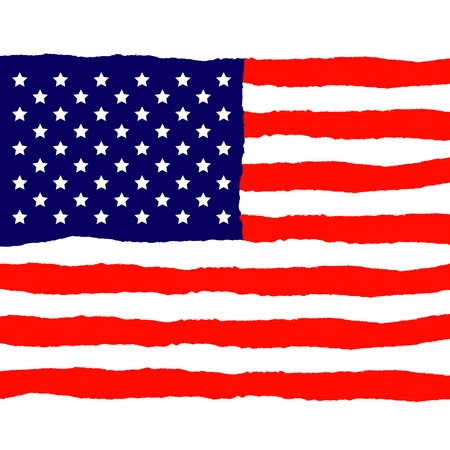 Grunge American Flag for Independence Day  Vector Illustrationのイラスト素材