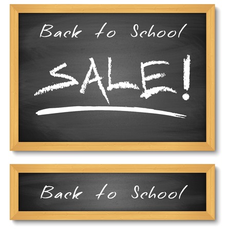 Back to School Wooden Black Chalkboard のイラスト素材