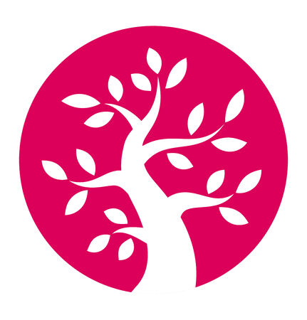 Autumn tree round iconのイラスト素材