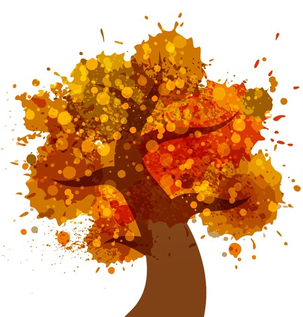 Grunge Autumn Tree iconのイラスト素材