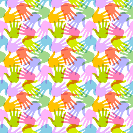 Seamless Pattern  Print of Hands のイラスト素材