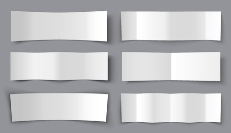 Set of Bended Paper Banners with shadowsのイラスト素材