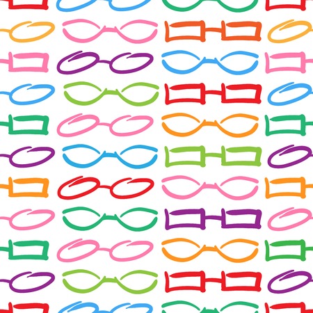 Glasses and Sunglasses Colorful Seamless Pattern.のイラスト素材