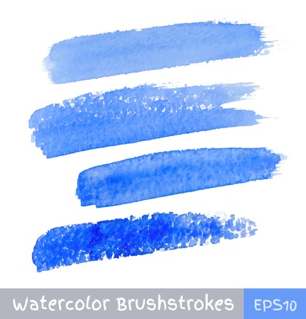 Set of Blue Watercolor Brush Strokesのイラスト素材