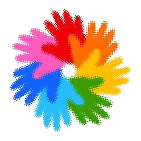 Halftone Colorful Hand Print iconのイラスト素材