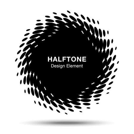 Black Abstract Halftone Design Elementのイラスト素材