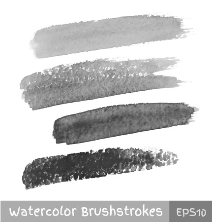 Set of Gray Watercolor Brush Strokesのイラスト素材