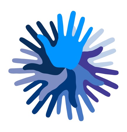 Blue Hand Print iconのイラスト素材