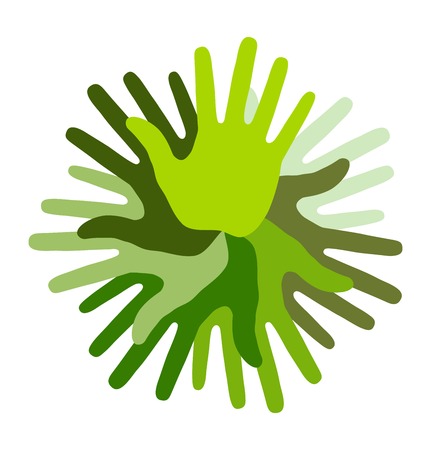Green Hand Print iconのイラスト素材