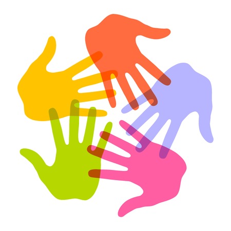 Colorful Hand Print iconのイラスト素材