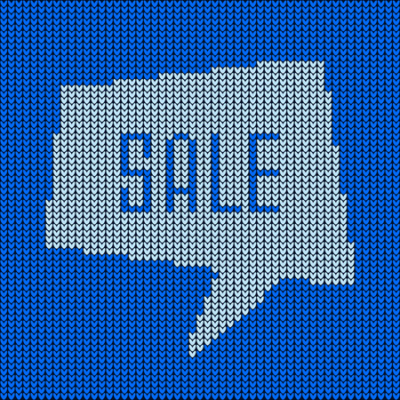 Blue Knitted Sale Bubbleのイラスト素材