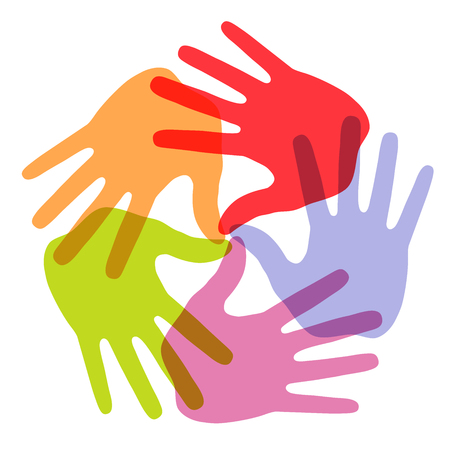 Hand Print icon 5 colorsのイラスト素材