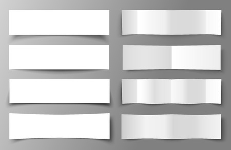 Set of 8 Paper Banners with shadowsのイラスト素材