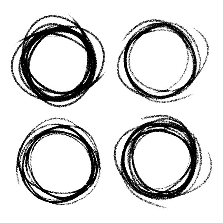 Set of Hand Drawn Scribble Circlesのイラスト素材