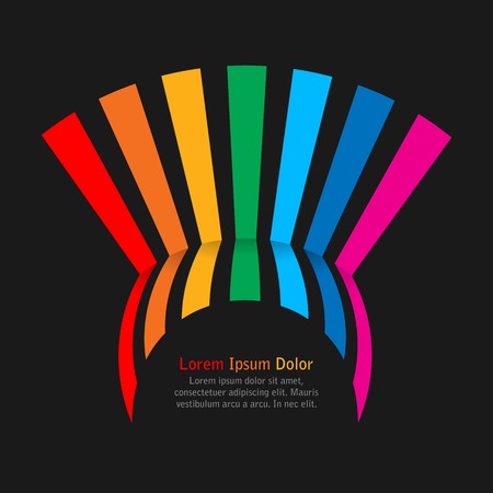 Rainbow stripes on dark backgroundのイラスト素材