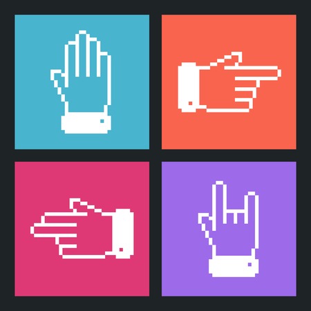 Modern Pixel Hand Flat icons for Web and Mobile Applications.のイラスト素材
