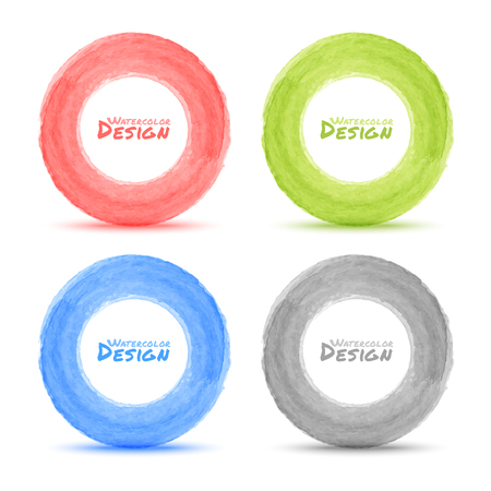 Set of Hand drawn watercolor circlesのイラスト素材