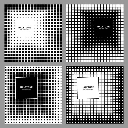Set of Abstract Halftone Backgroundsのイラスト素材