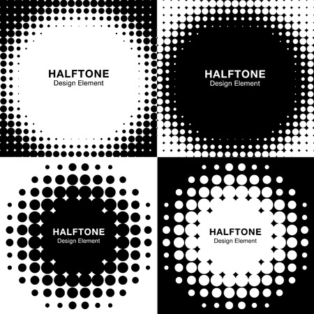 Set of Abstract Halftone Backgroundsのイラスト素材