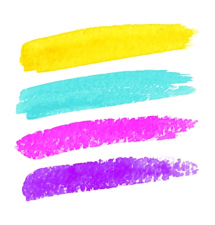 Set of Colorful Watercolor Brush Strokesのイラスト素材