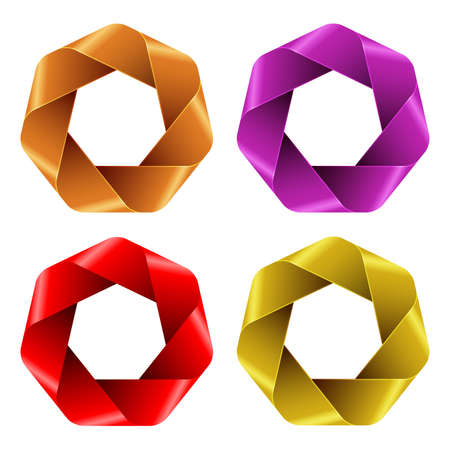 Set of Colorful Abstract Polygon icons.のイラスト素材