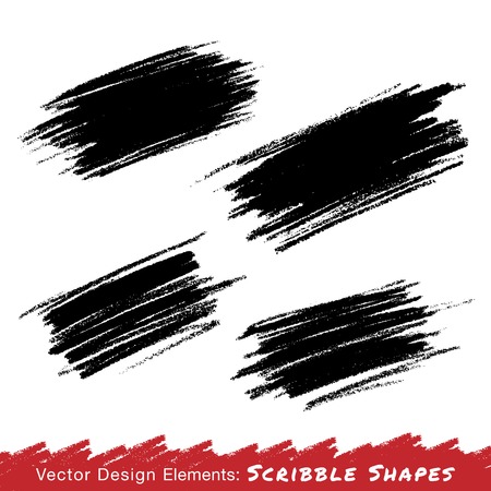 Colorful Scribble Stains Hand drawn in Pencilのイラスト素材