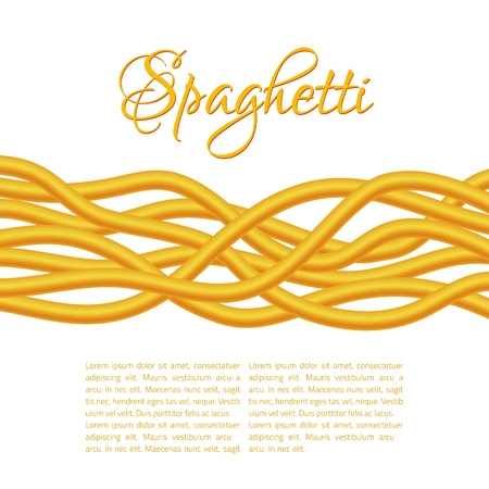 Realistic Twisted Spaghetti Pasta, horizontal compositionのイラスト素材