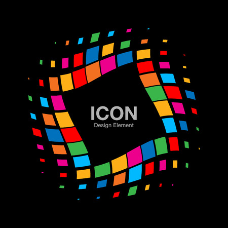Abstract Bright Rainbow Halftone Icon, vector illustrationのイラスト素材