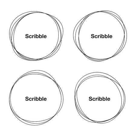 Set of Hand Drawn Scribble Circlesのイラスト素材