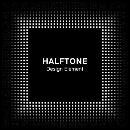 Black Abstract Halftone Square Frame Backgroundのイラスト素材