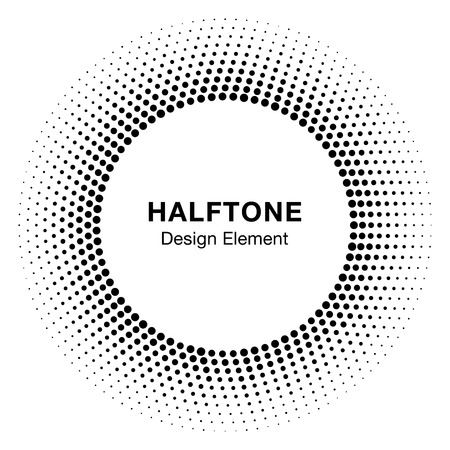 Black Abstract Halftone Circle icon Design Elementのイラスト素材