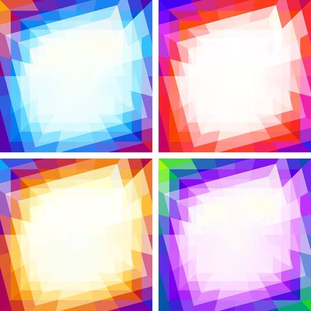Set of Bright Abstract Colorful Technology Frames, Backgroundsのイラスト素材