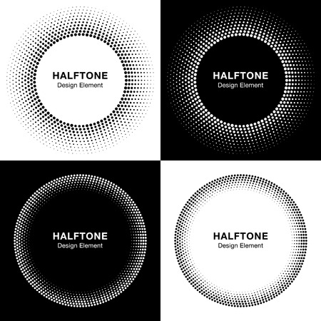 Set of  Abstract Halftone Circles, Logo Design Elementsのイラスト素材